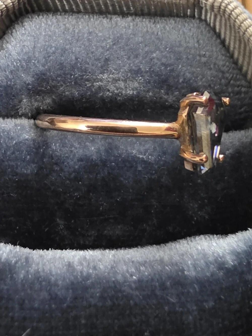 10k Moissanite Coffin Rose Gold Ring